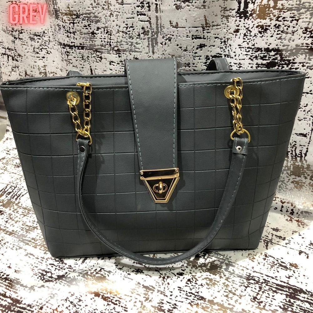 Stylish Women’s PU Leather Textured Top Handle Shoulder Bag – Elegant & Versatile