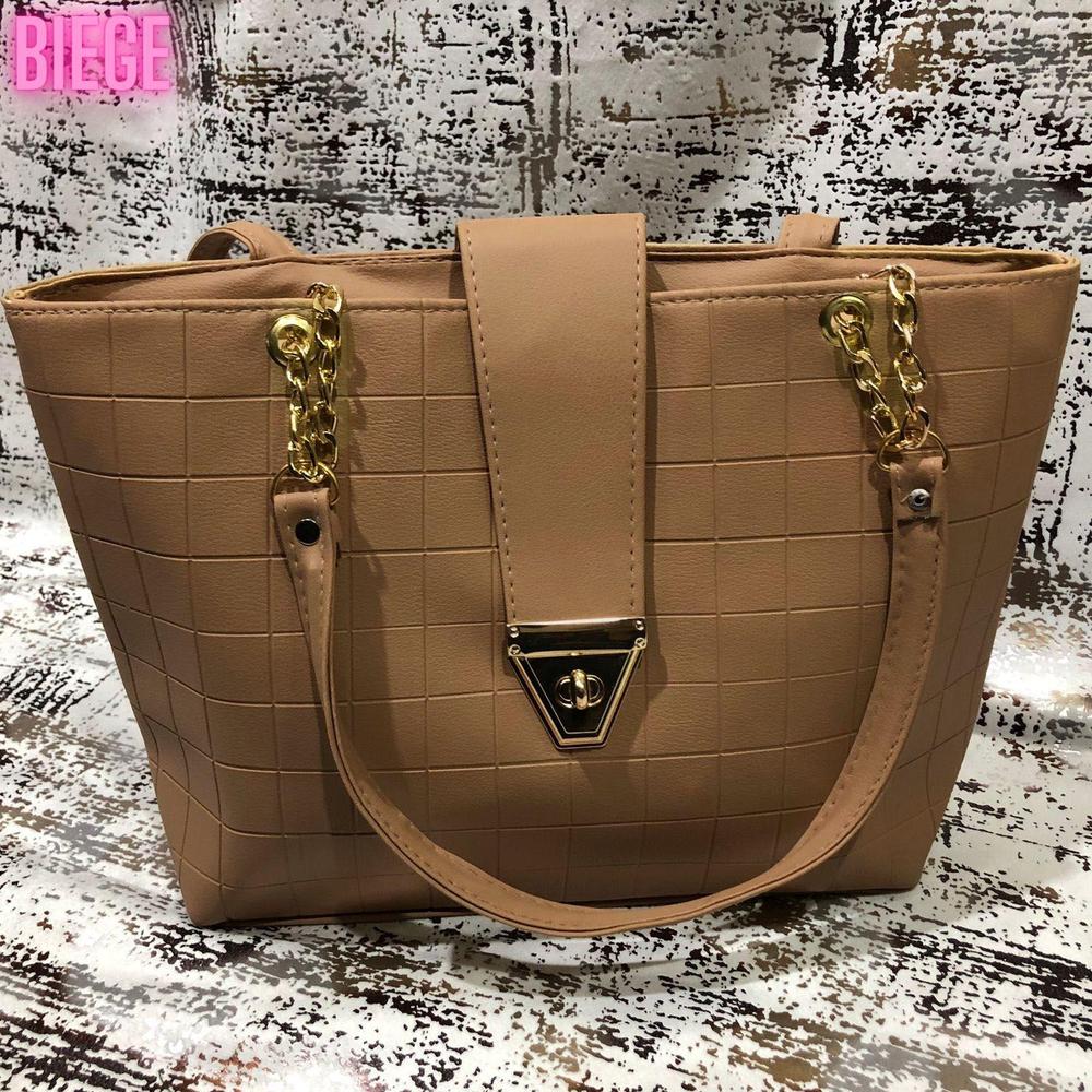 Stylish Women’s PU Leather Textured Top Handle Shoulder Bag – Elegant & Versatile