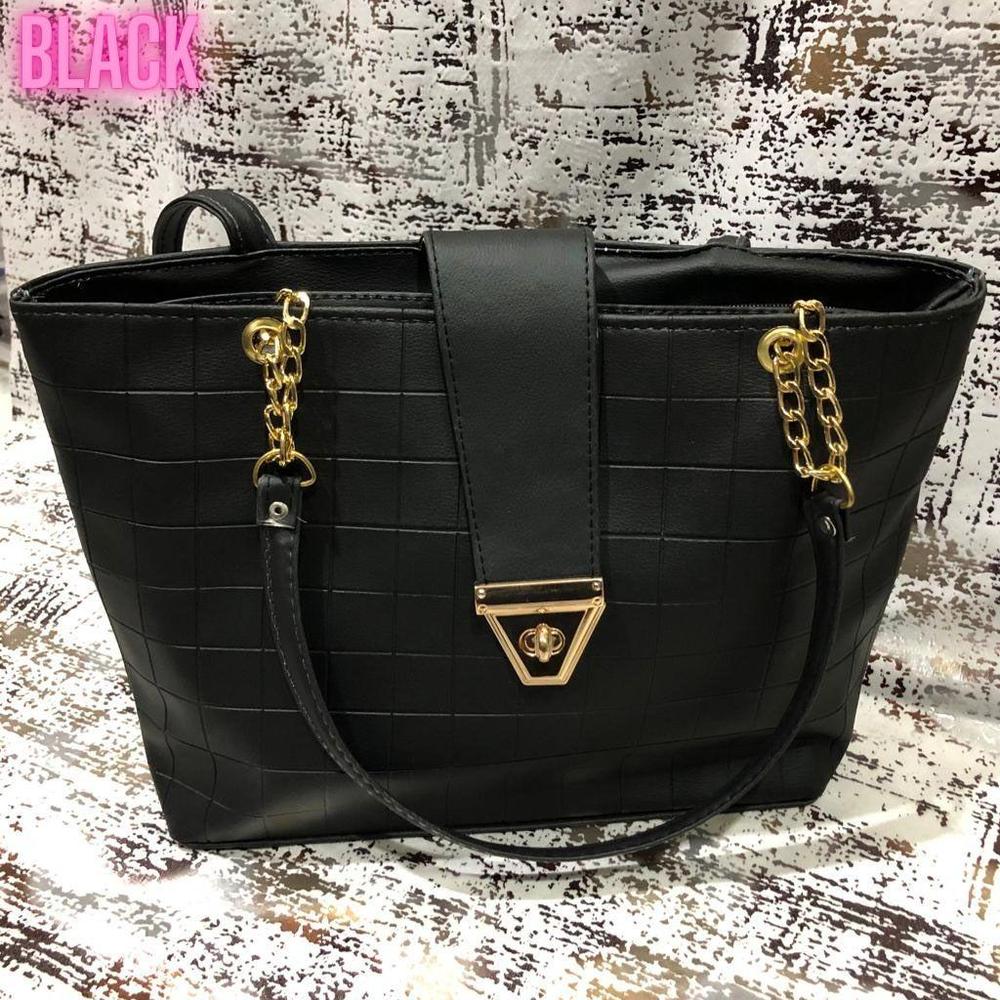 Stylish Women’s PU Leather Textured Top Handle Shoulder Bag – Elegant & Versatile