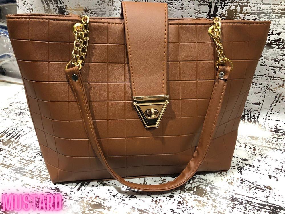Stylish Women’s PU Leather Textured Top Handle Shoulder Bag – Elegant & Versatile